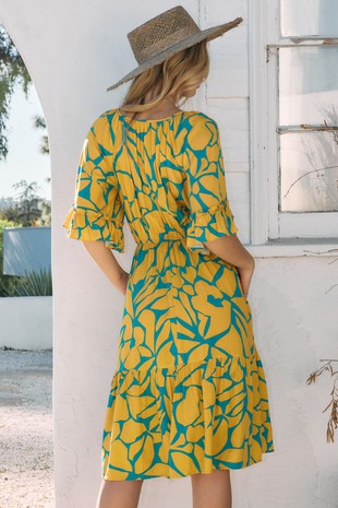 Plus Geo Pattern Midi Dress