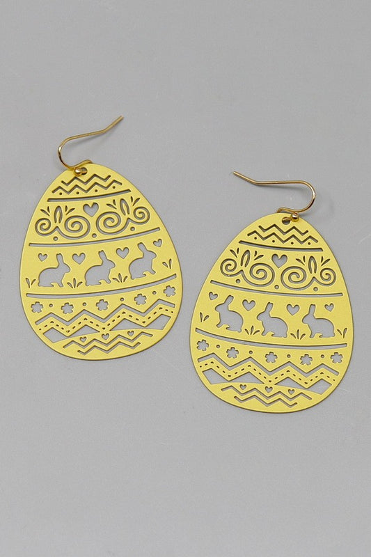 Easter Egg Metal Cutout Earrings