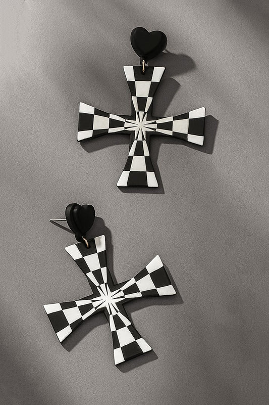 Acrylic Cross Drop Earrings
