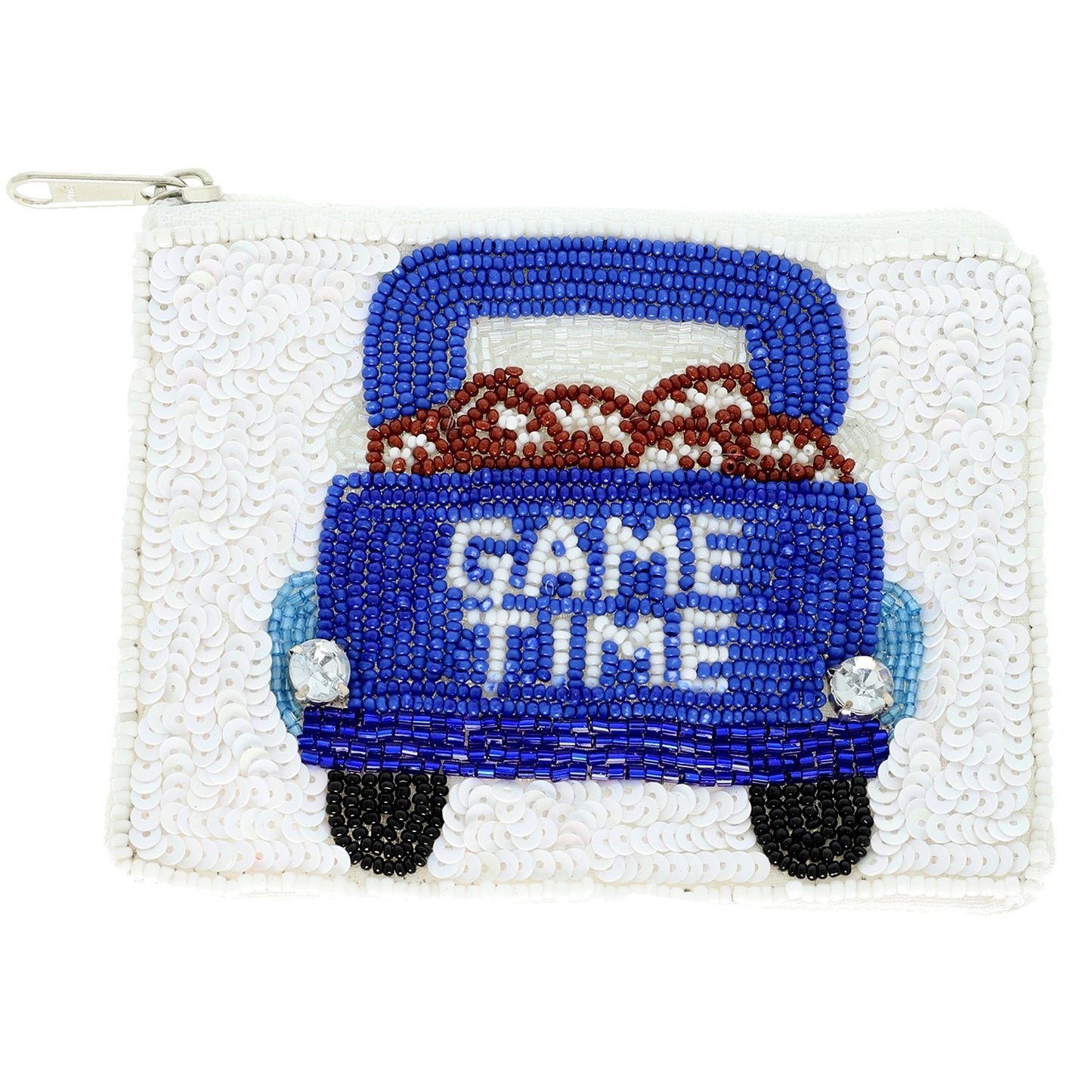 Beaded Football Coin Bag
