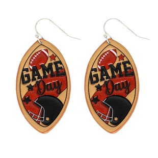 Football Game Day Leather Earrings