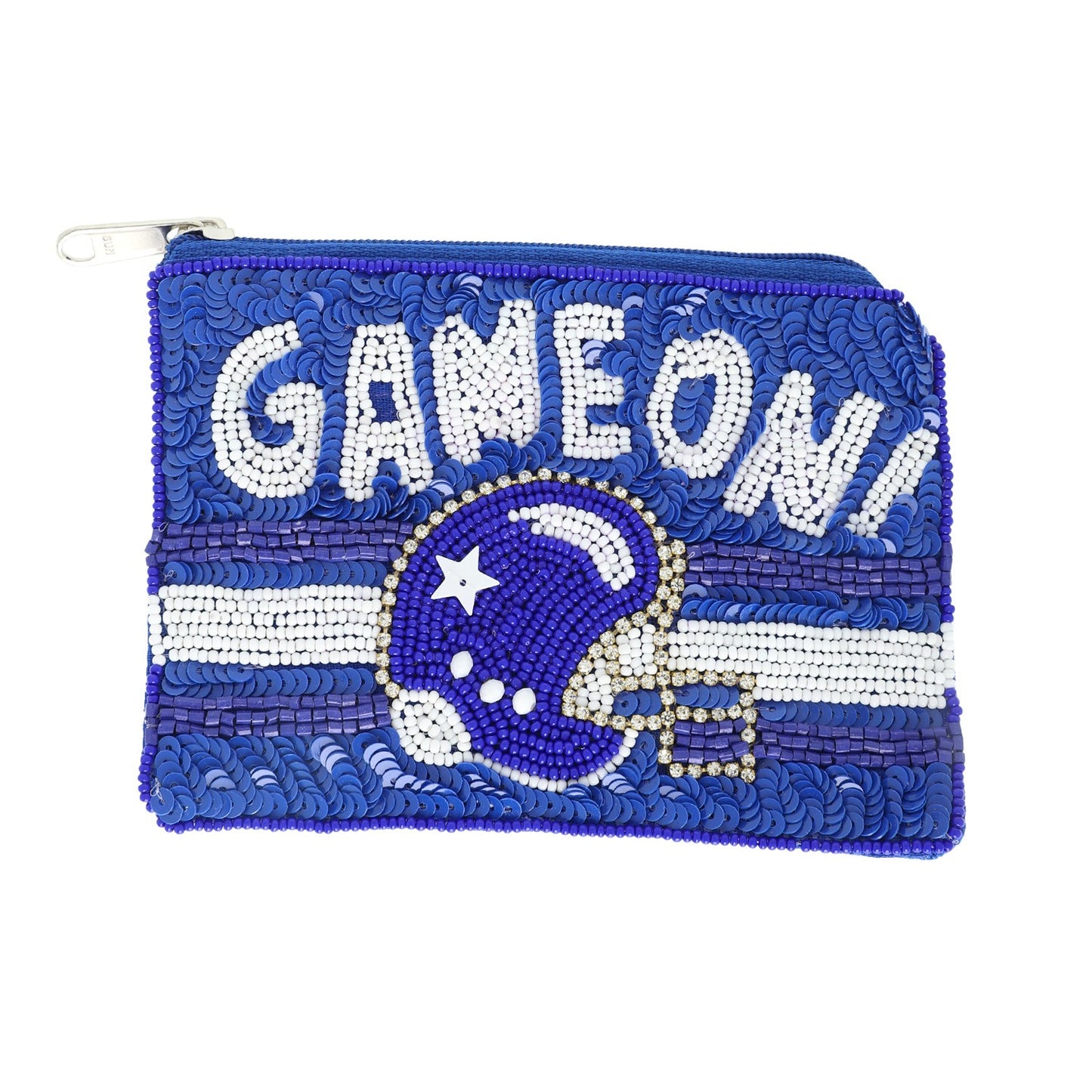 Beaded Football Coin Bag