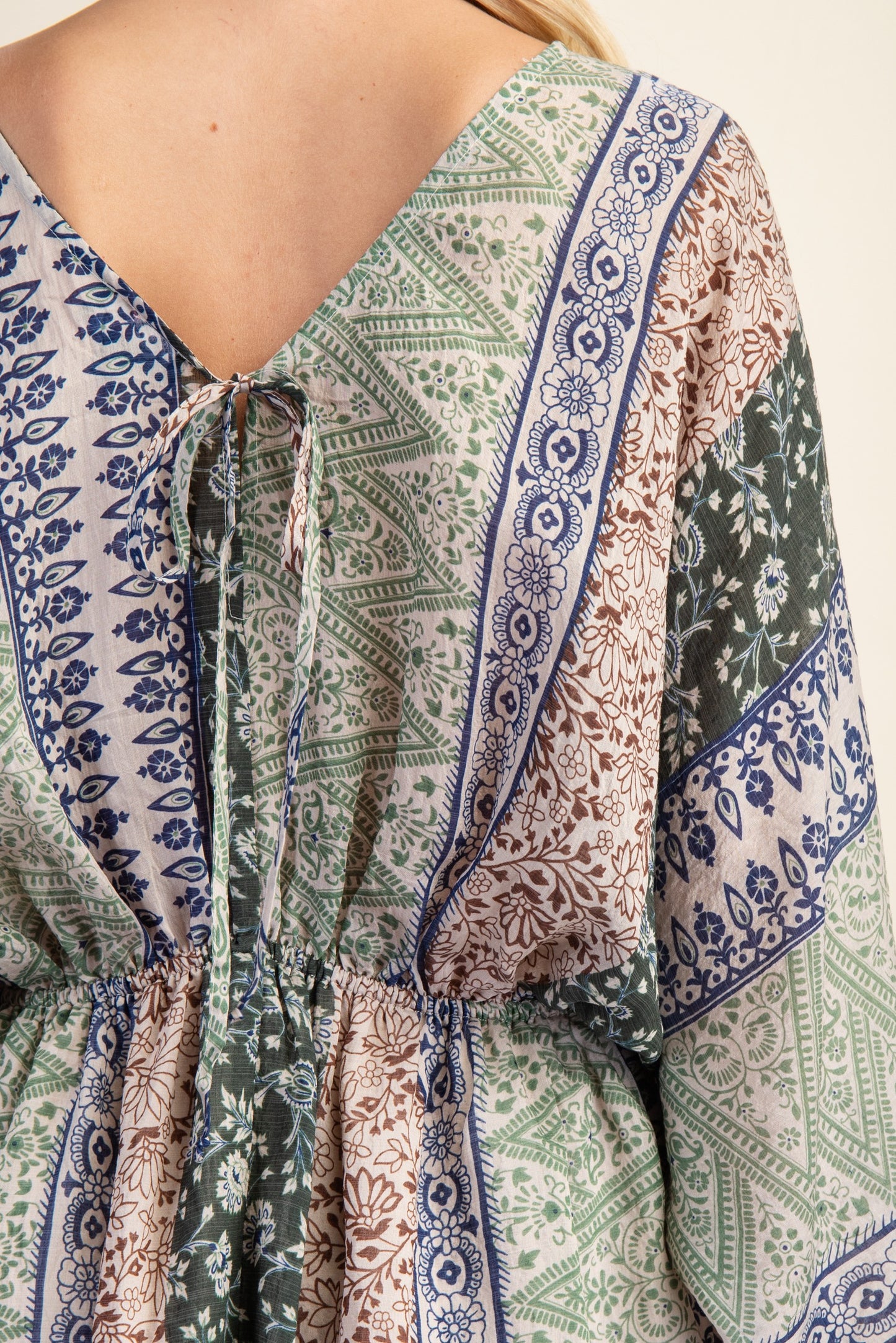 Stripe Print Kimono Style Dress