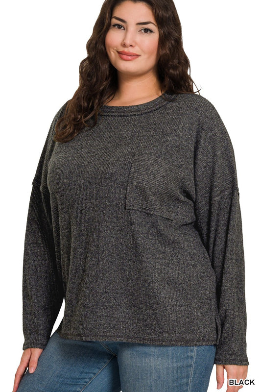 Plus Ribbed Brushed Top