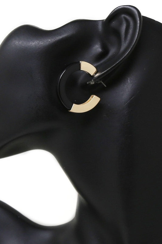 Resin & Metal Hoop Earrings