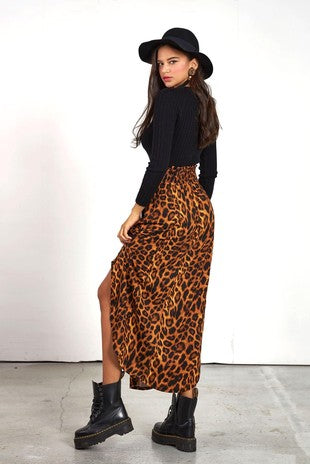 Boho Maxi Skirt - Leopard