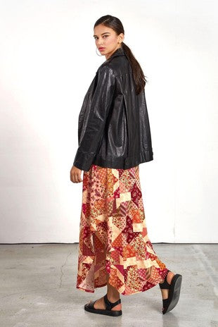 Boho Maxi Skirt - Patchwork Rose