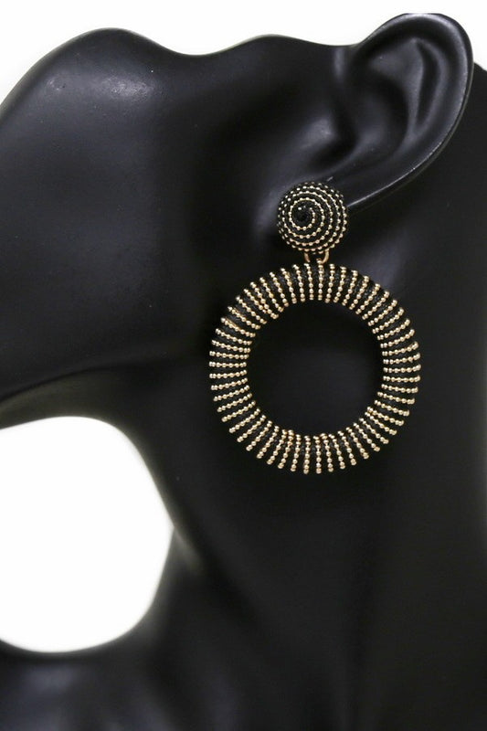 Thread Chain Hoop Earrings