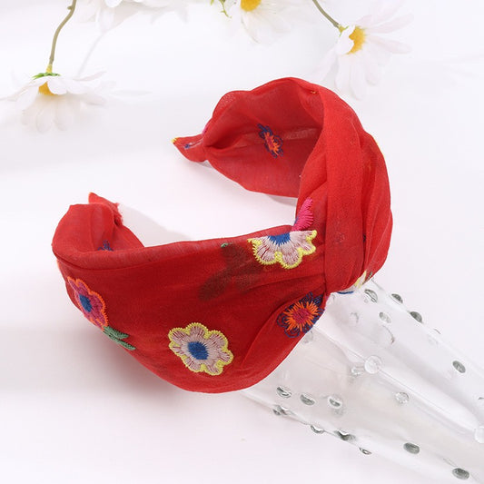 Embroidered Floral Headband