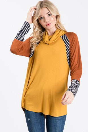 Stripe Raglan Long Sleeve Top