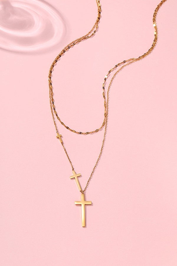 18k Stainless Steel Tarnish Free Cross Necklace