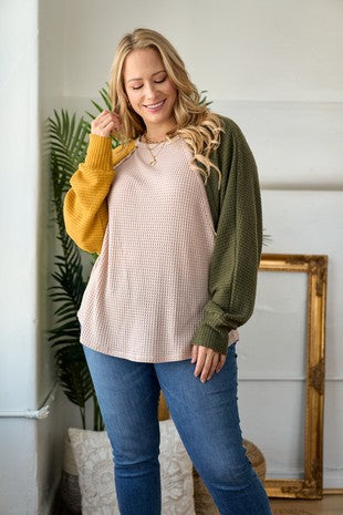 Color Block Dolman Sleeve Top