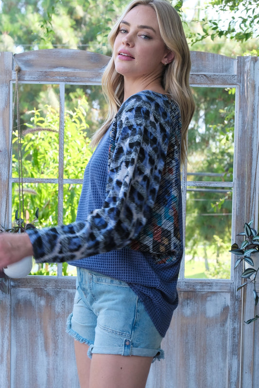 Dolman Sleeve Top Color-block
