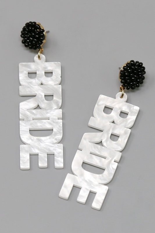 Bride Acrylic Dangle Earrings