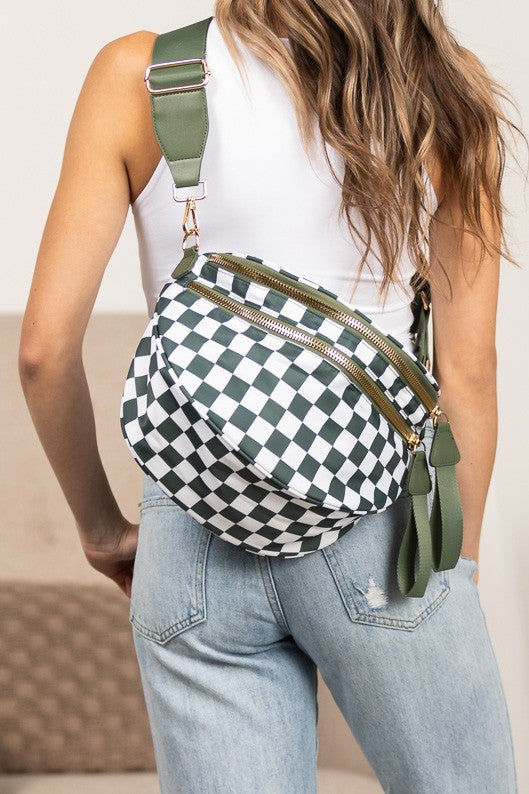 Checker Crossbody Sling Bag