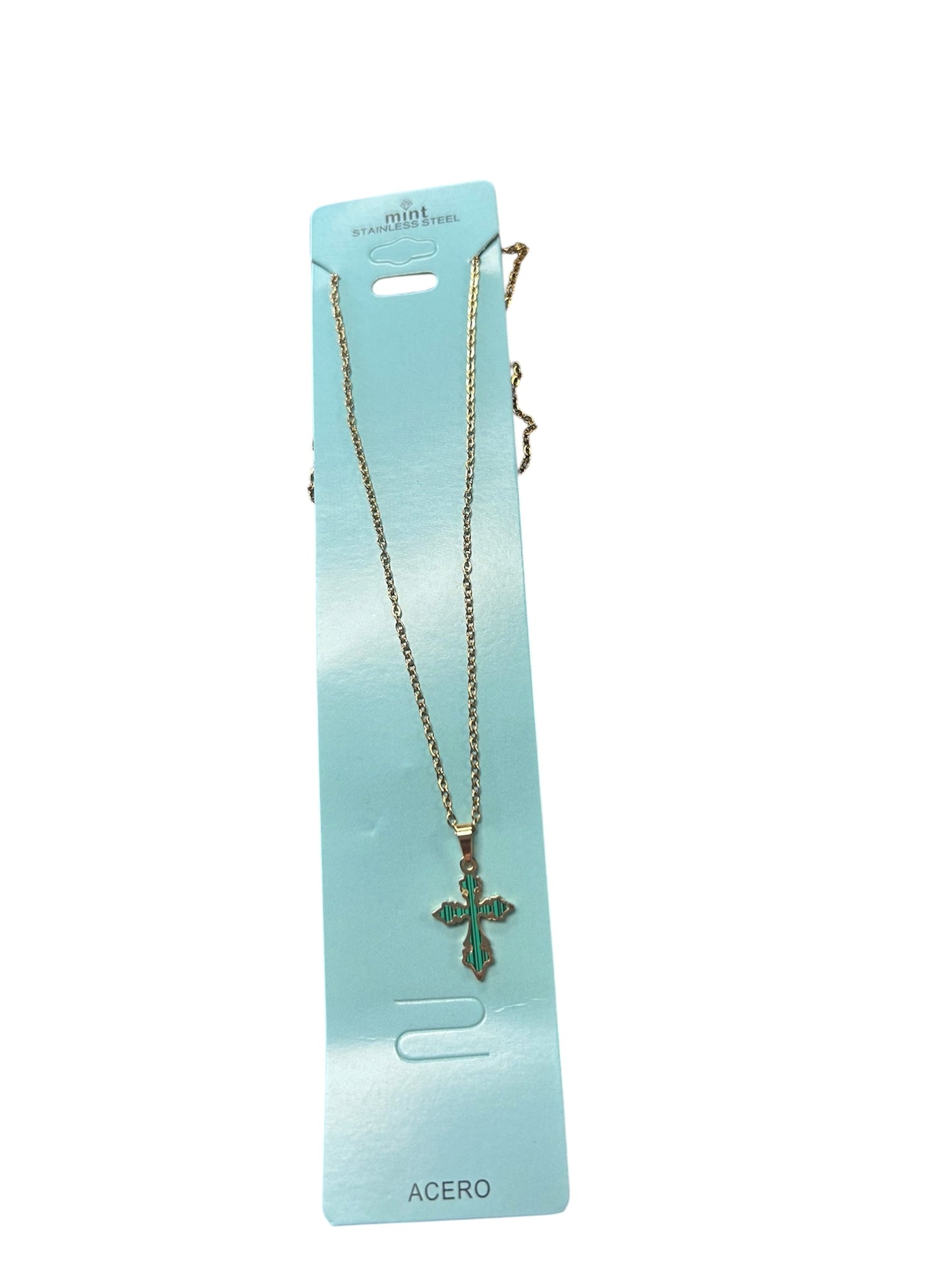 Stainless Steal Gold Cross Necklace