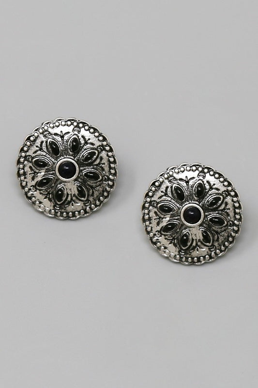 Western Vintage Flower Stud Earrings