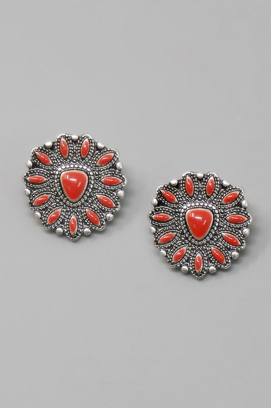 Western Floral Stud Earrings