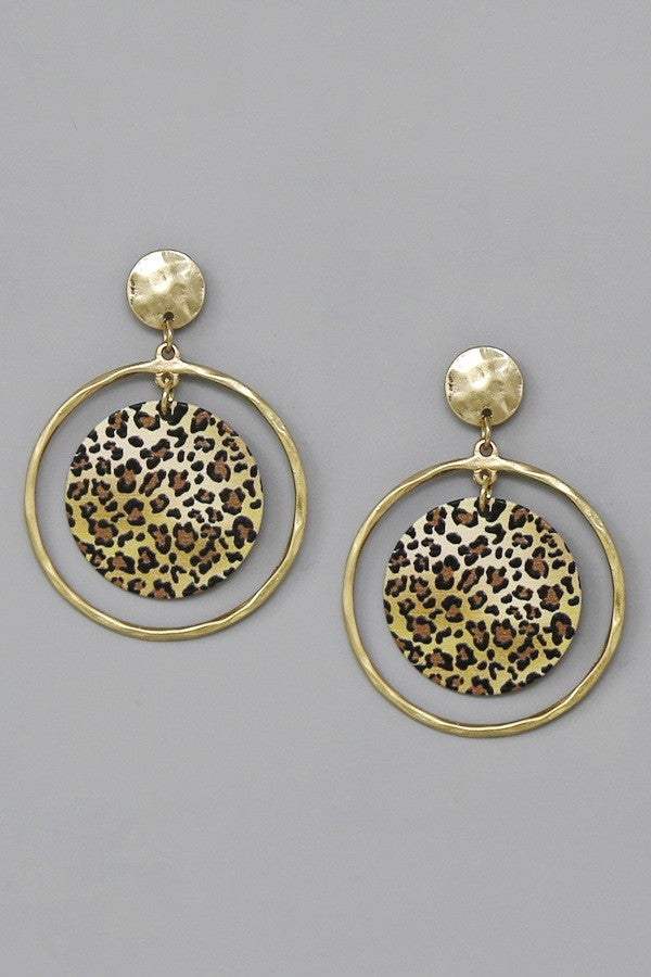 Disc Hoop Dangle Earrings