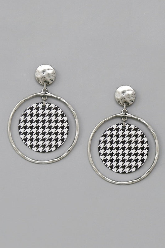 Disc Hoop Dangle Earrings