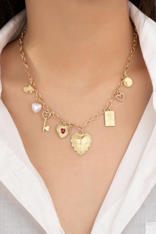 Multiple Heart Charm Necklace