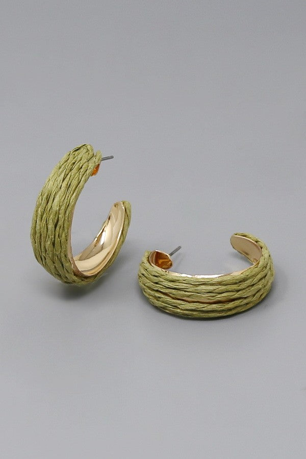 Raffia Hoop Earrings