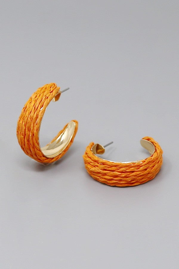 Raffia Hoop Earrings