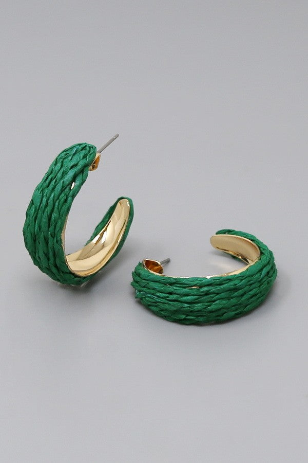 Raffia Hoop Earrings