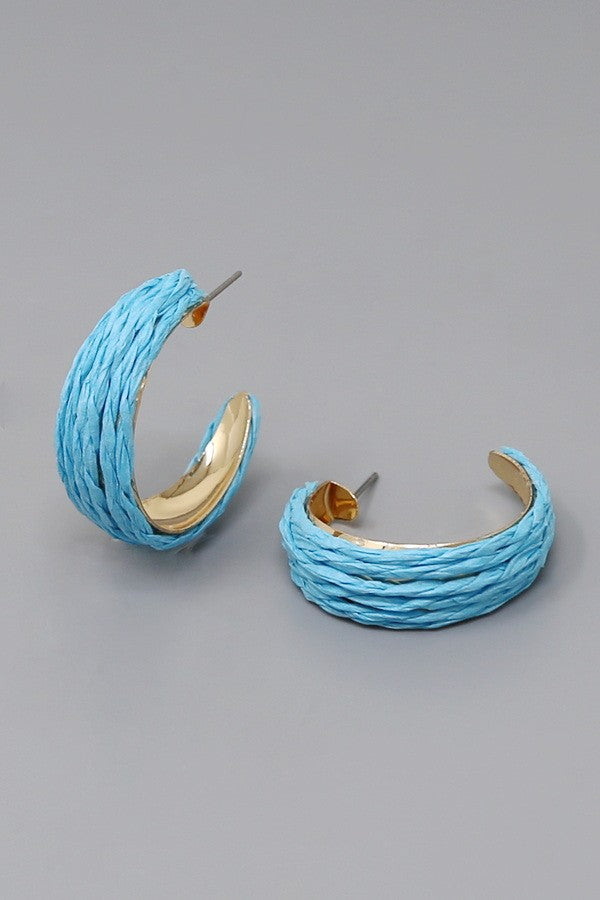 Raffia Hoop Earrings