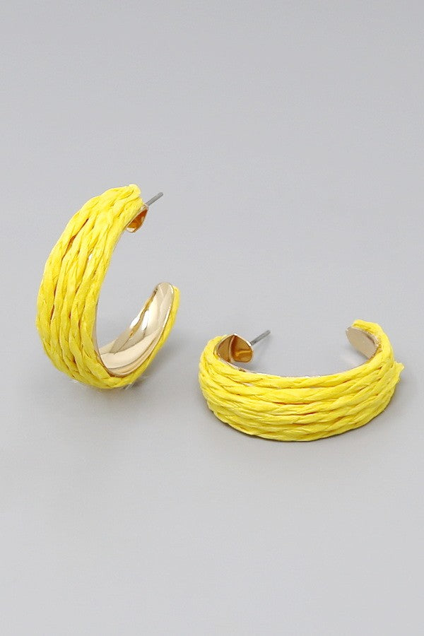 Raffia Hoop Earrings