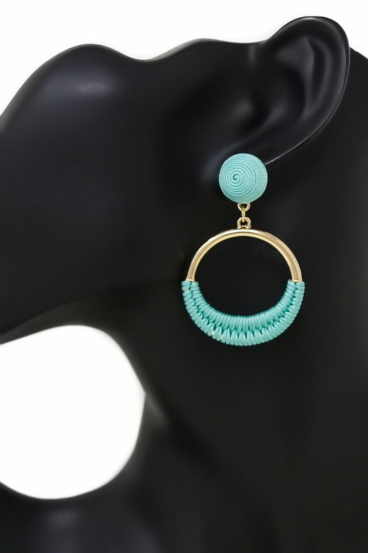 Thread Wrapped Hoop Dangle Earrings