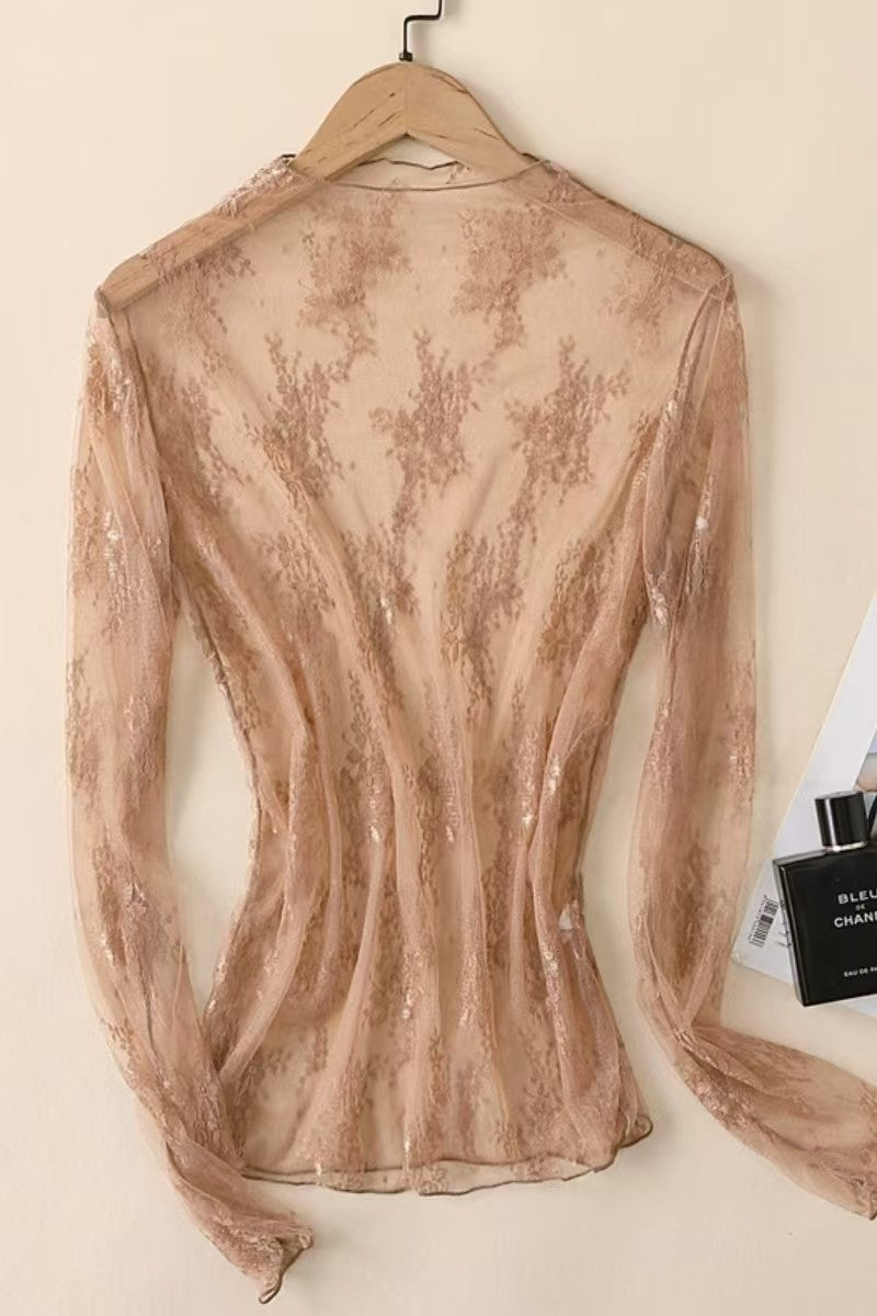 Lace Mesh Sheer Top