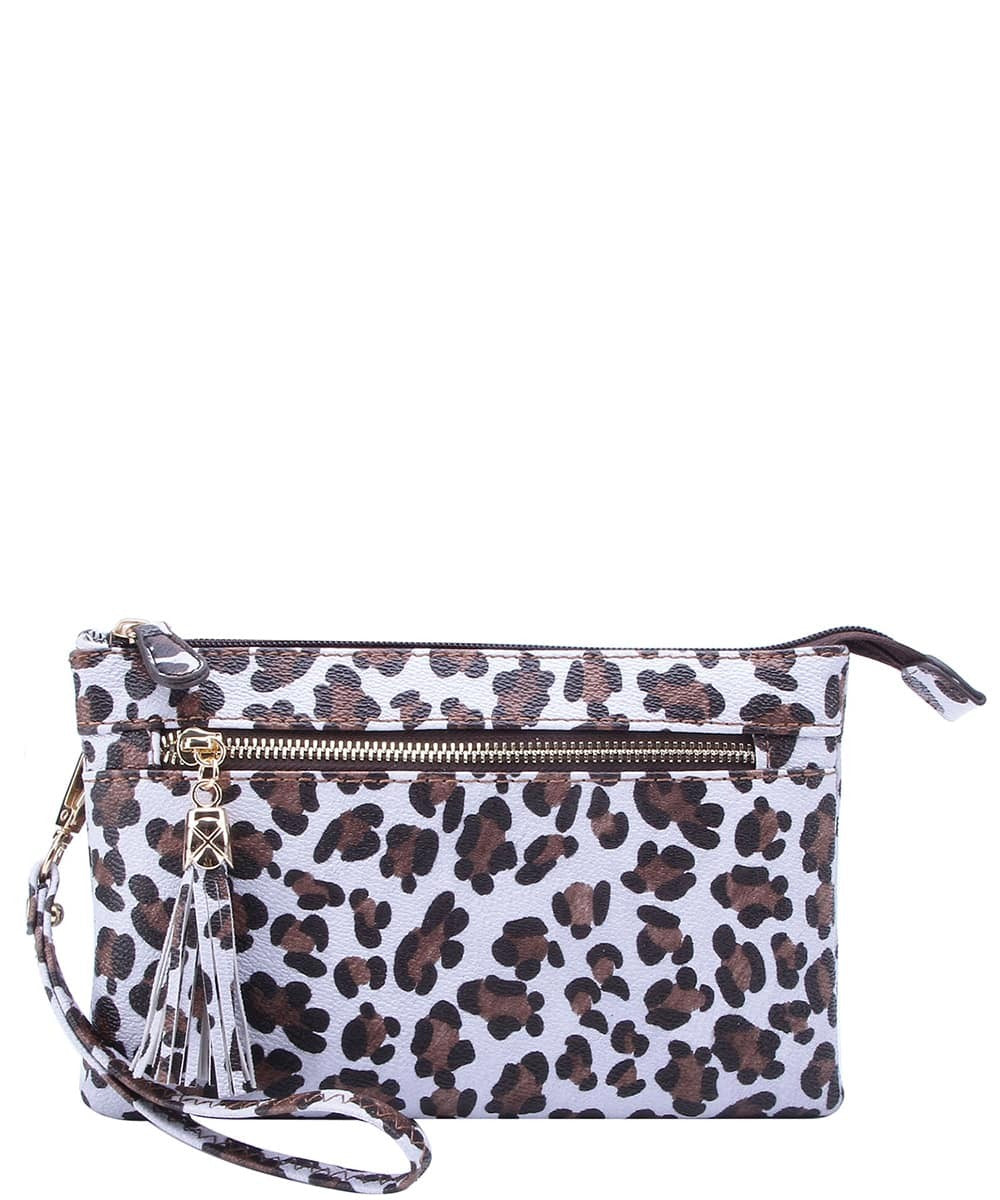Leopard Double Compartment Clutch