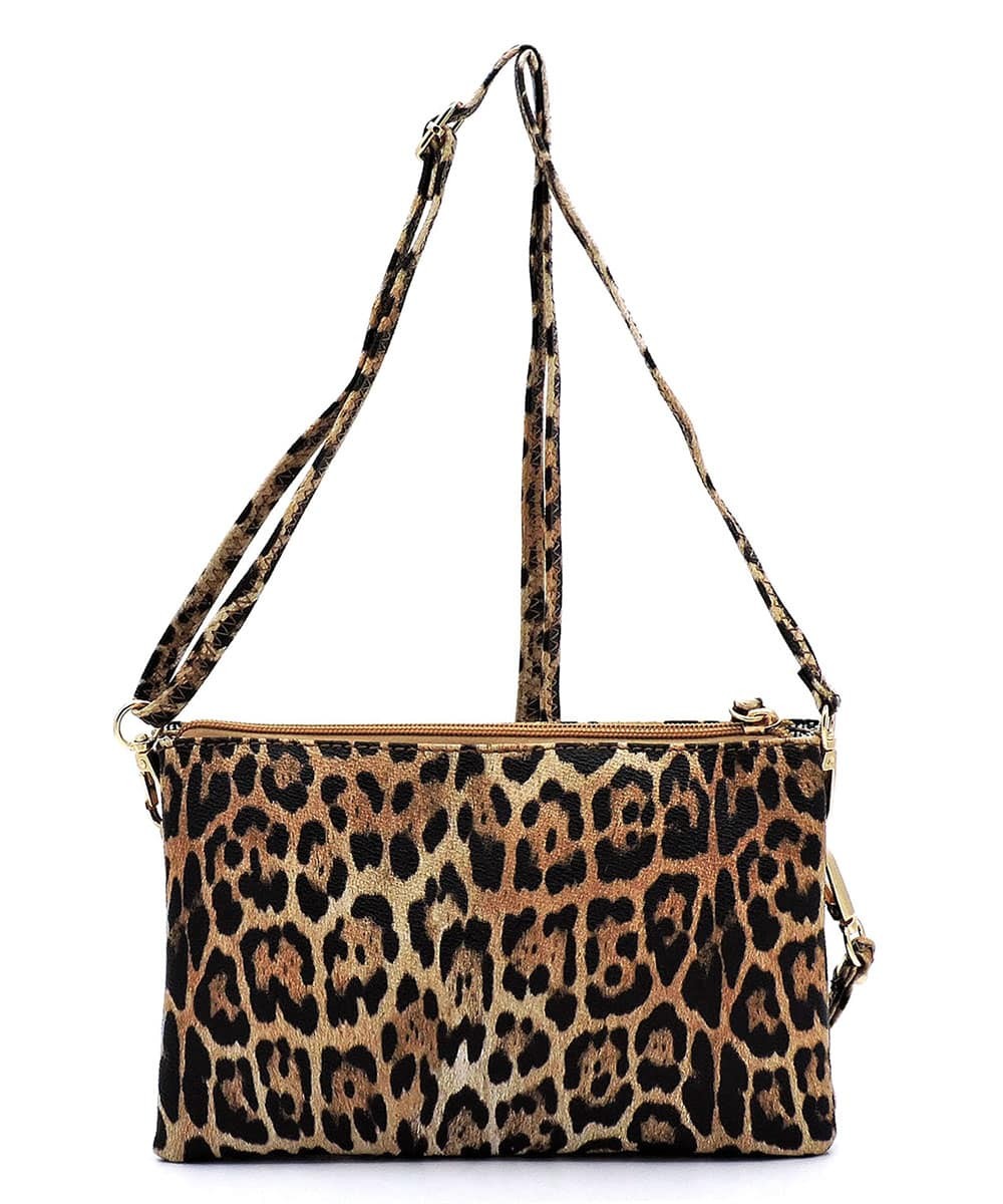 Leopard Double Compartment Clutch