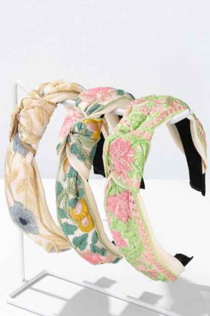Floral Embroidery Headband