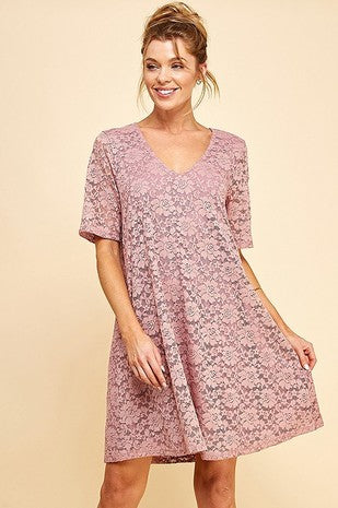 Plus Double Layer Lace Dress