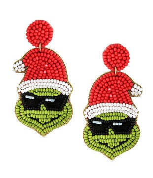 Handmade Christmas Beaded Earrings