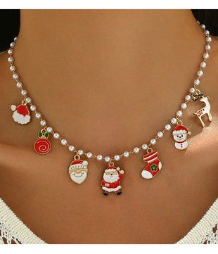 Christmas Pearl Chain Necklace