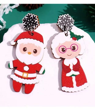 Santa And Grandma Earrings