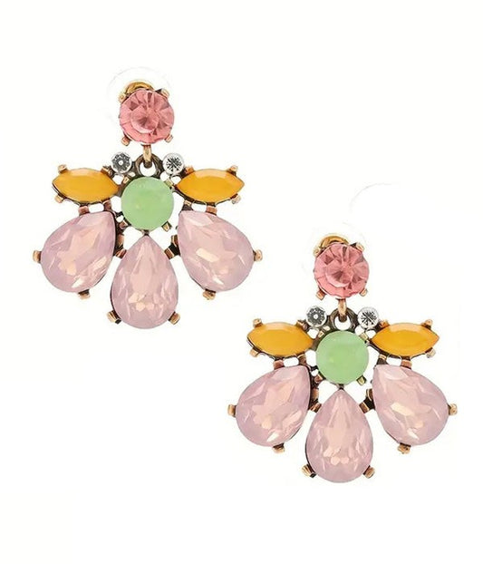 Mix Stone Flower Earring