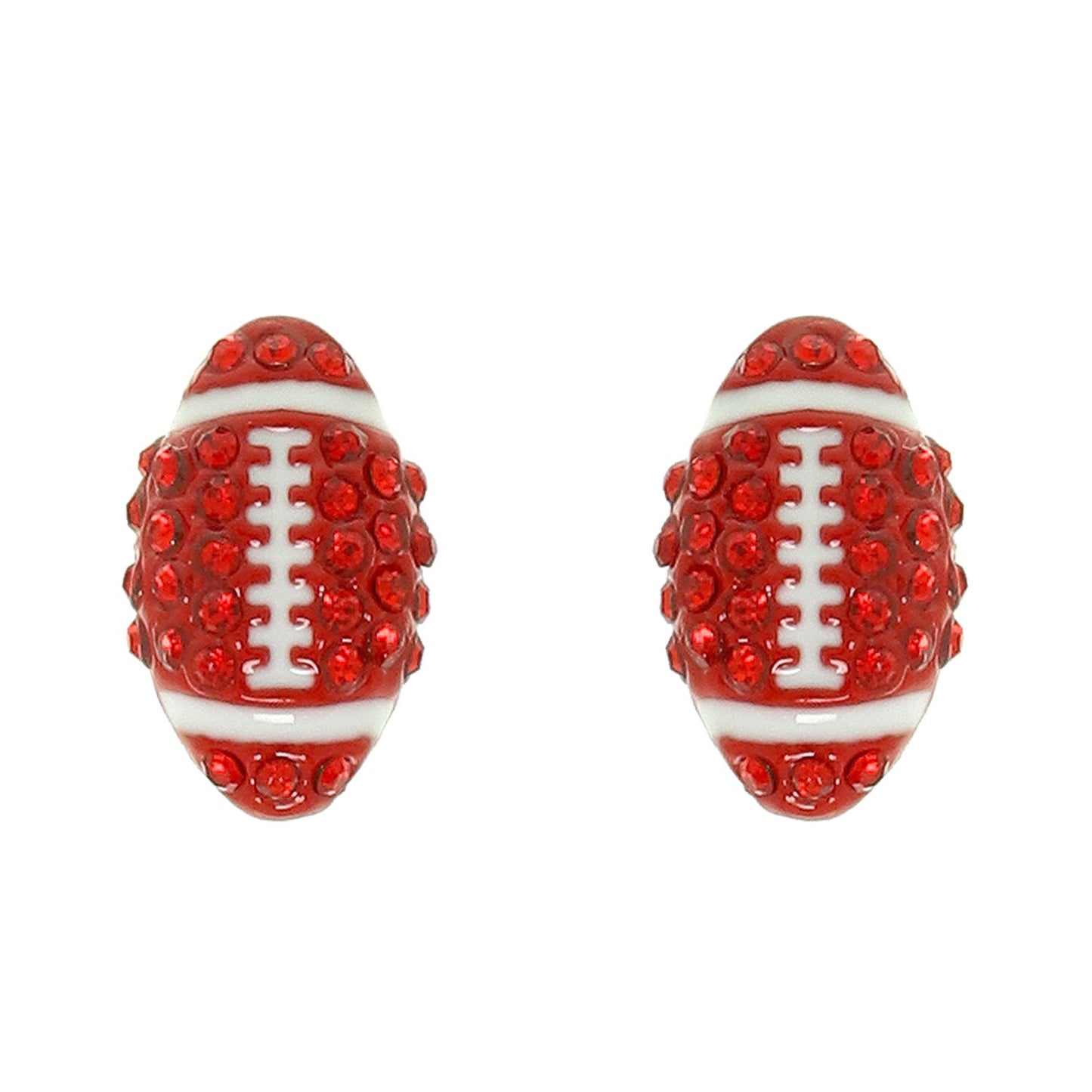 Rhinestone Football Stud Earrings