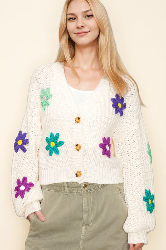 Floral Knit Cardigan