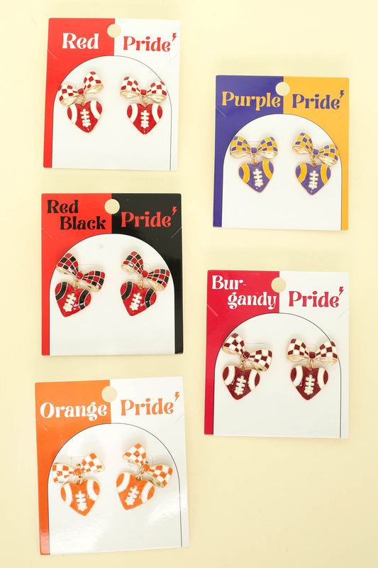Gameday Heart Football Earrings