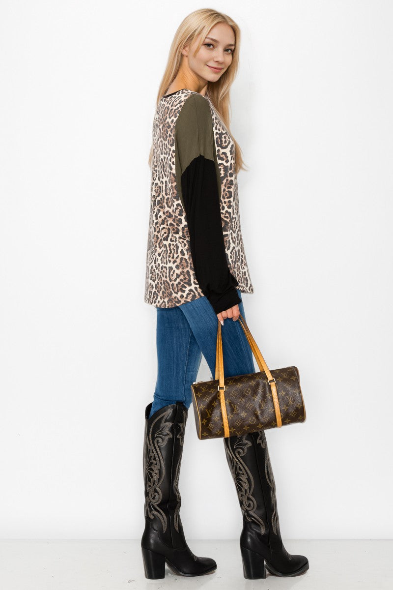 Animal Printed Long Sleeve Top