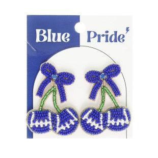 Gameday Cherry Heart Football Earrings