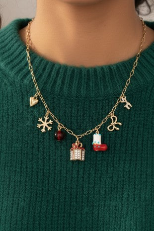 Christmas Boot Holiday Charm Necklace