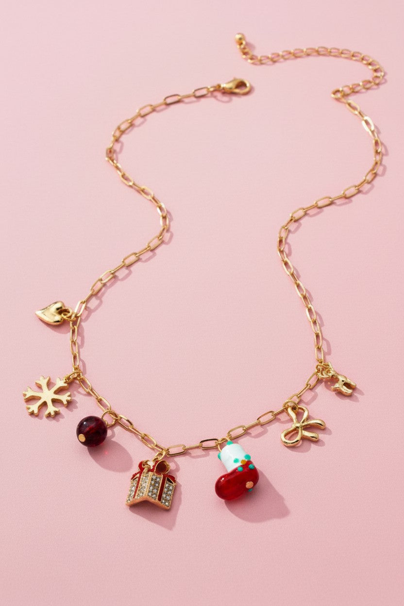 Christmas Boot Holiday Charm Necklace