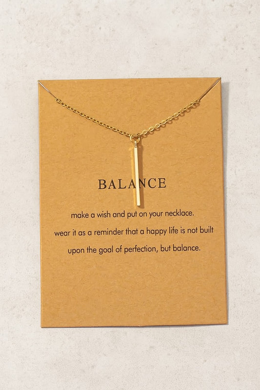 Bar Stick Wish Pendant Necklace