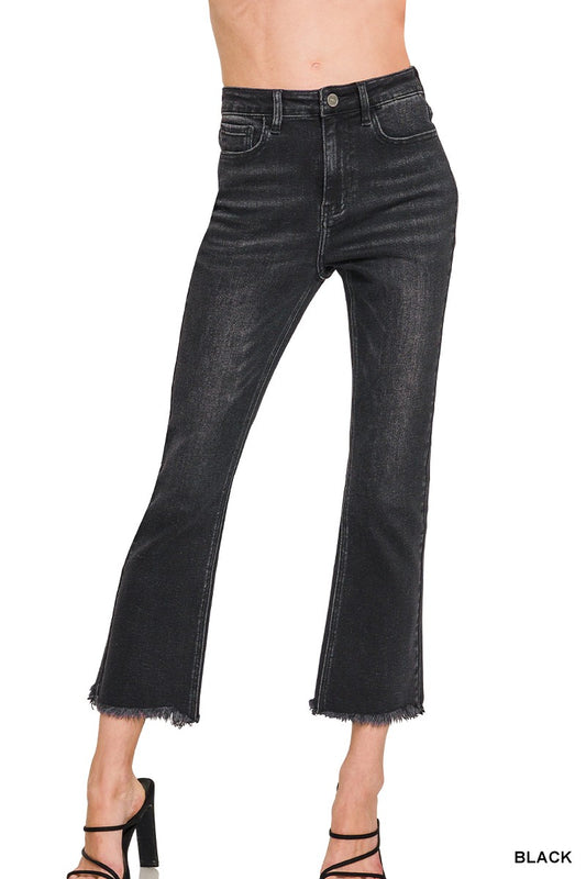 Zenana Black Cropped Denim Pants