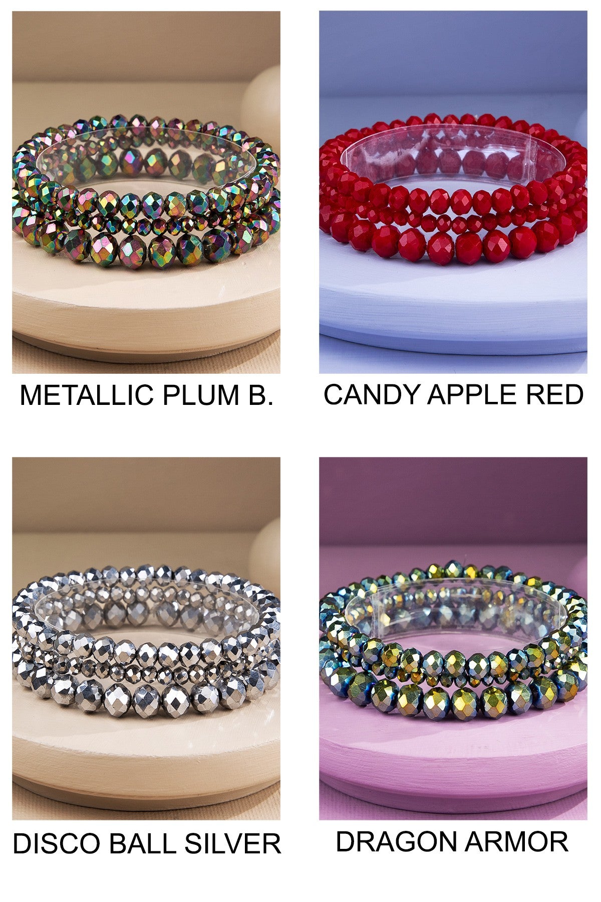 3 Glass Bracelet Stack